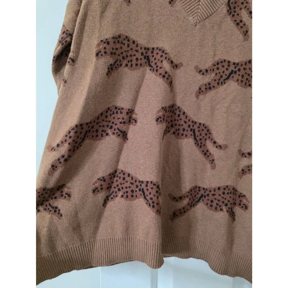 Show Me Your Mumu Gilligan Jumping Cheetah Sweater S